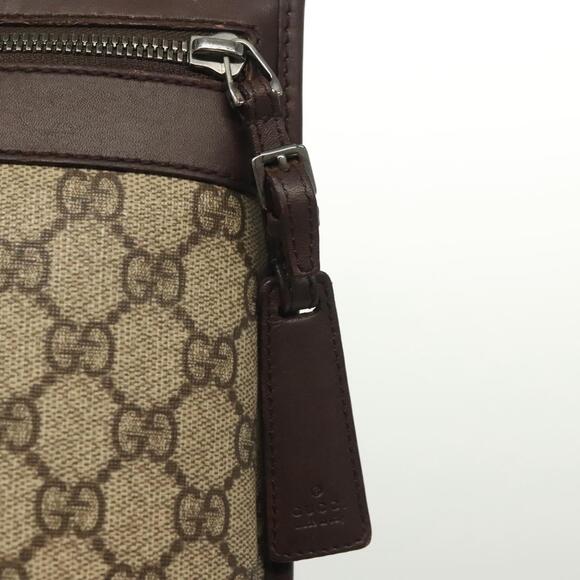 GUCCI GG Supreme Shoulder Bag Pvc Beige Silver - Picture 14 of 16